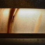 Ice core from Akademii Nauk Ice Cap (Severnaya Zemlya, Siberian Arctic) – bottom part. Photo from the Alfred Wegener Institute (awi.de).